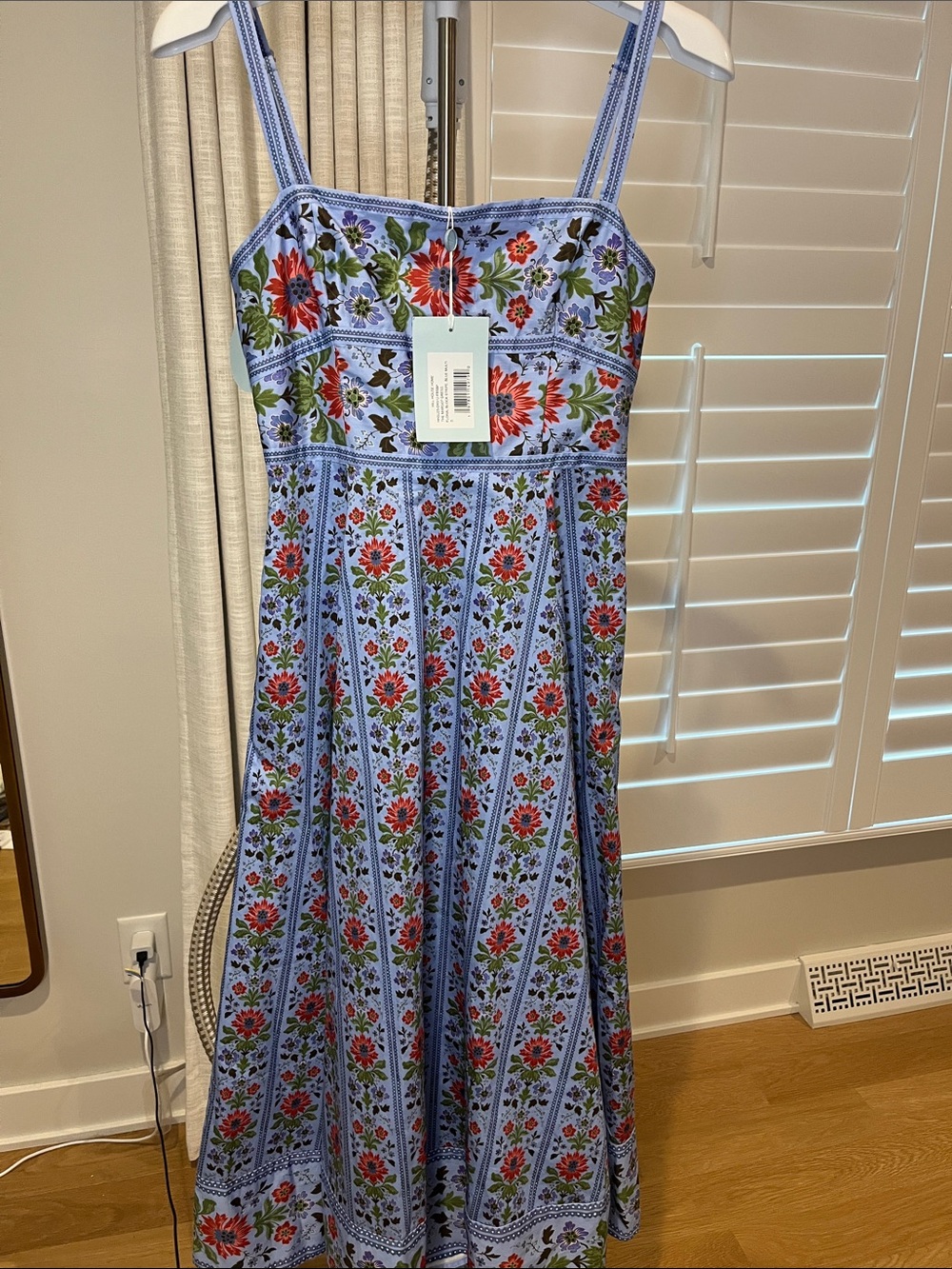 Hill House Margot Dress Small NWT in Floral Block Stripe, Blue Multi - Picture 3 of 9